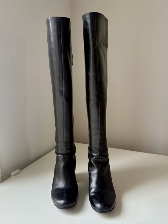 Nine West Shoes - NINE WEST Black Over-the-Knee Leather Boots 6.5